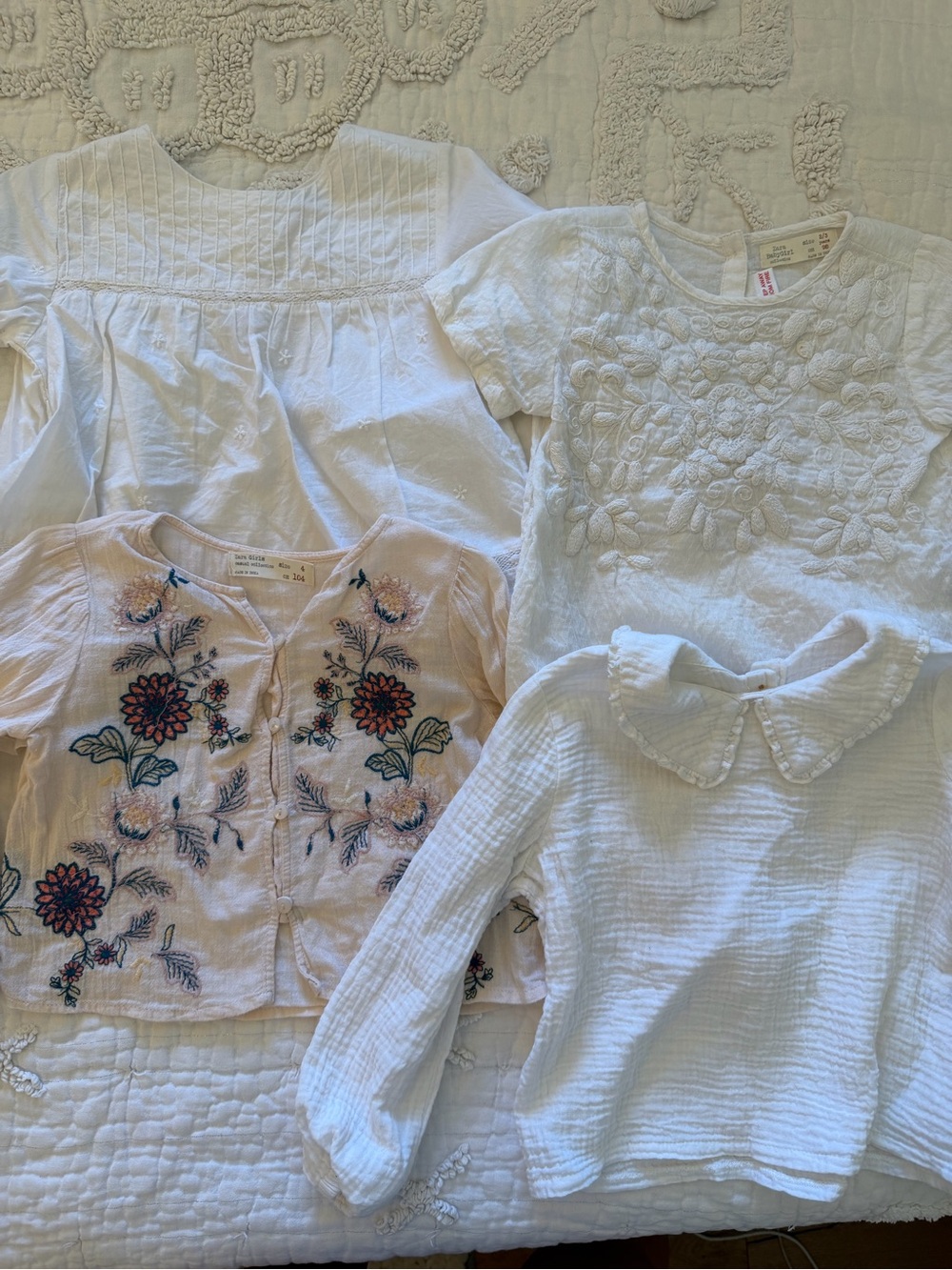 Zara girls floral embroidered tops (lot) Size 2-3 yrs